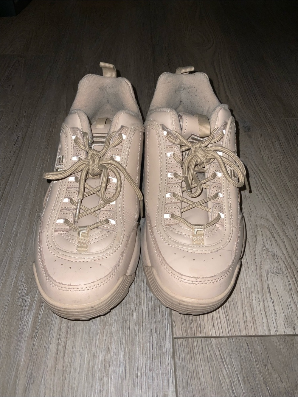 Fila Women's Chunky Lace-Up Sneakers in Light Beige